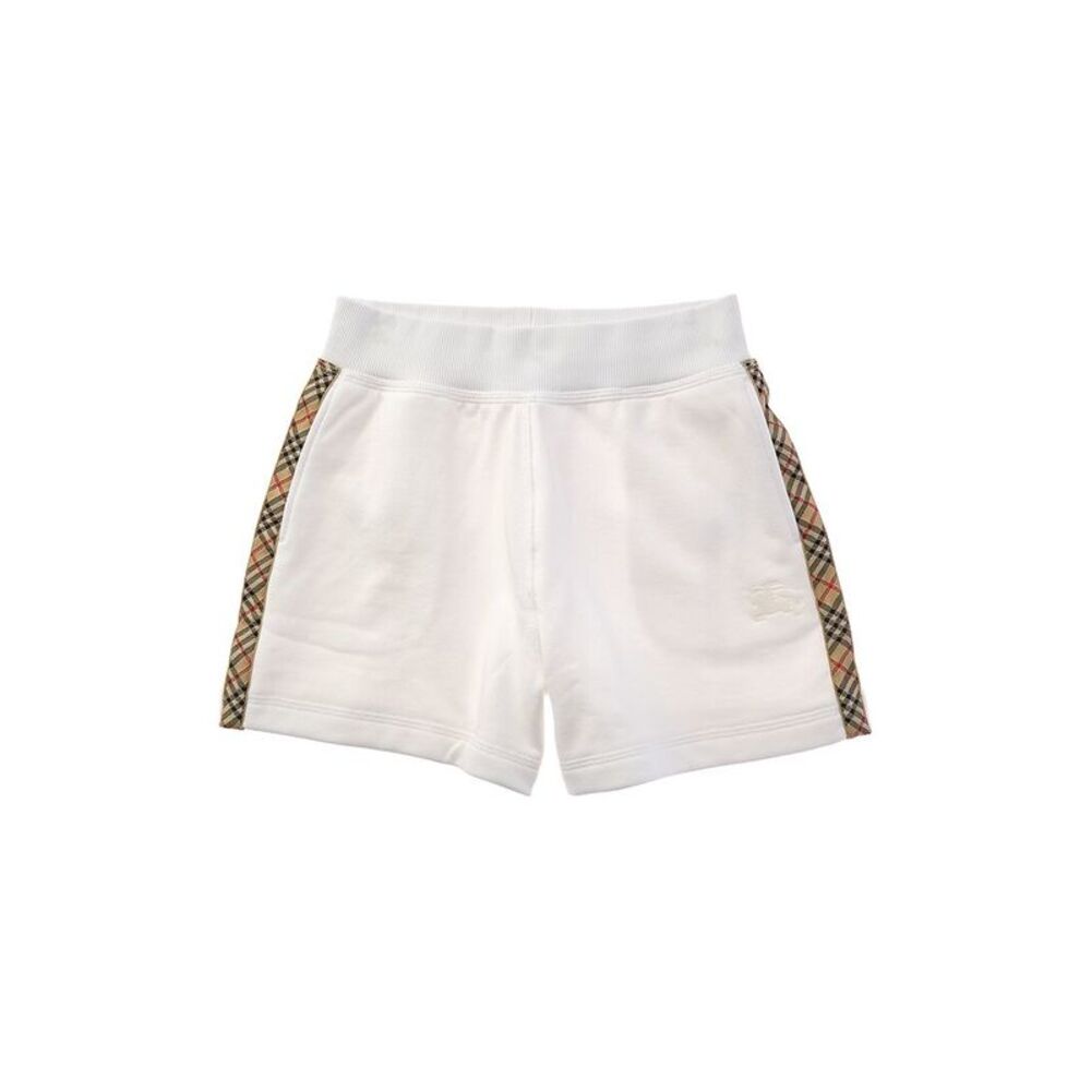 Burberry Girls Check Trim Short, White